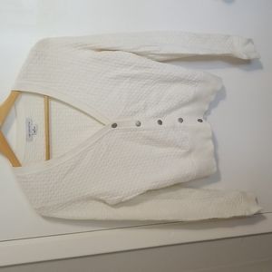 White Liz Claiborne button up sweater